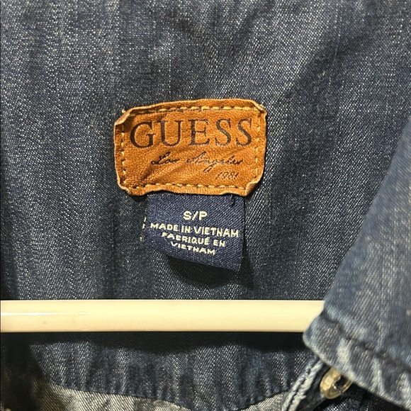 Guess Dark Blue Denim Button Down Shirt - Picture 2 of 7